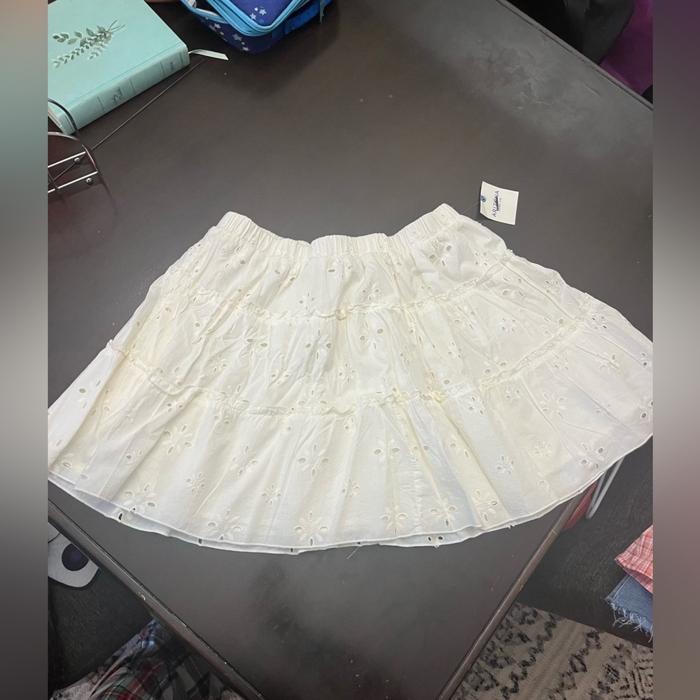 White Floral Skirt